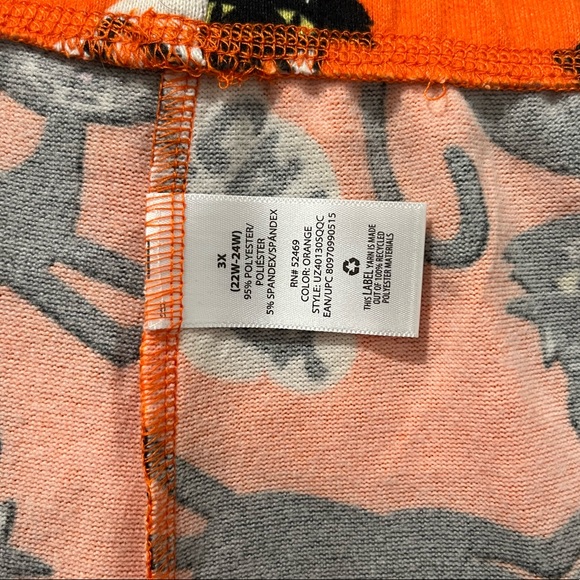 Scaredy Cat Halloween Pajamas 2 piece set. Black and Orange XL top/3XL bottoms. - Picture 12 of 13